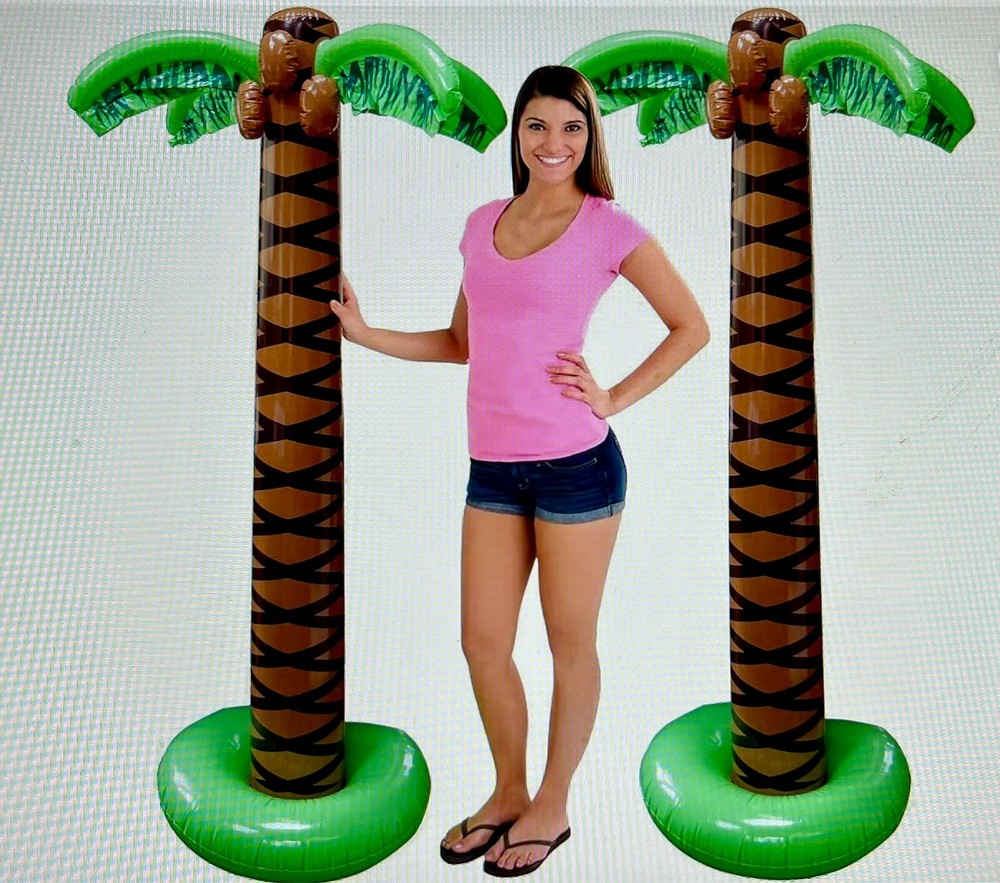 66-Inch Inflatable Palm Trees for Pool Beach Luau Party Decor by Kicko Toys