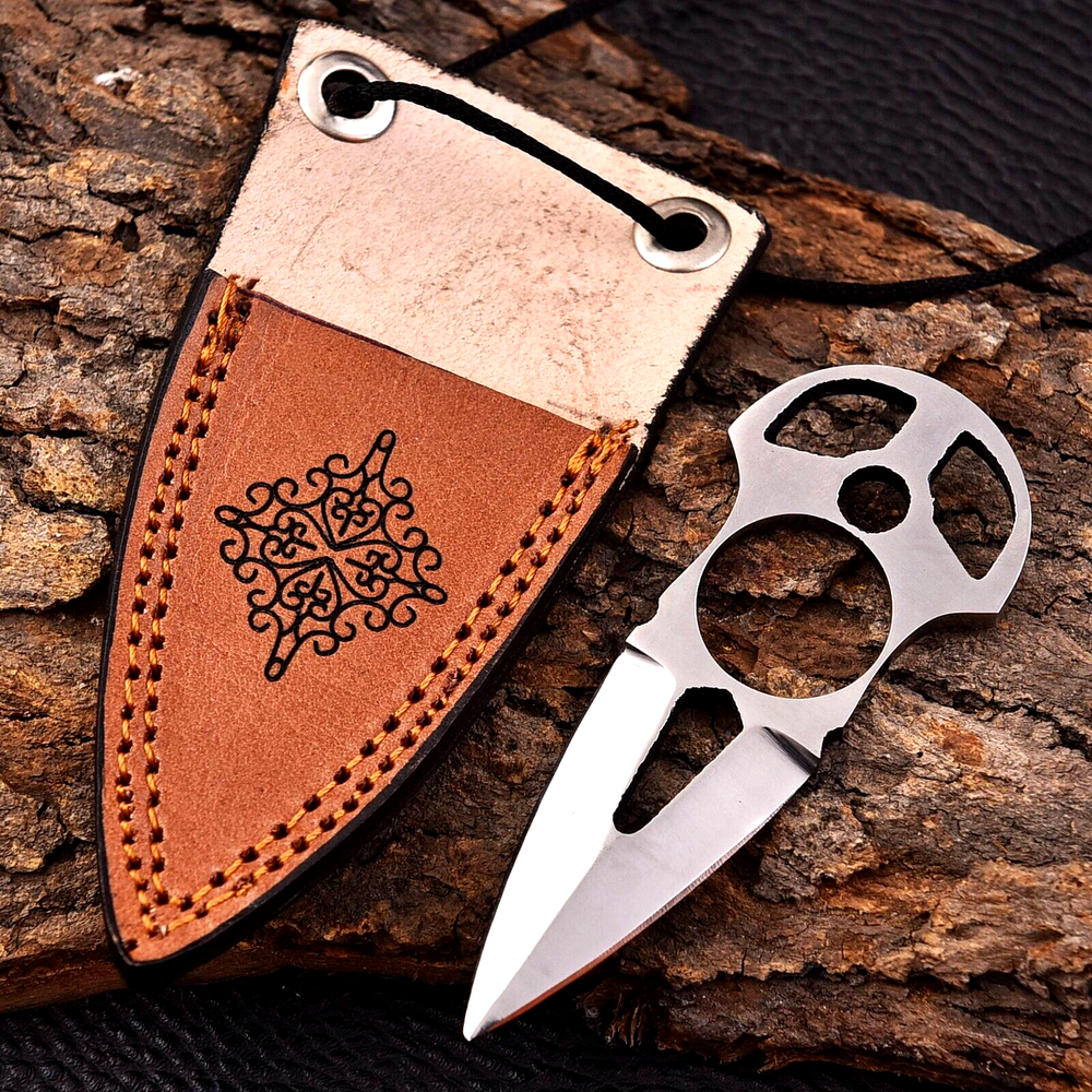 Custom High Polish CR12 Stainless EDC Neck Knife Handmade 2883