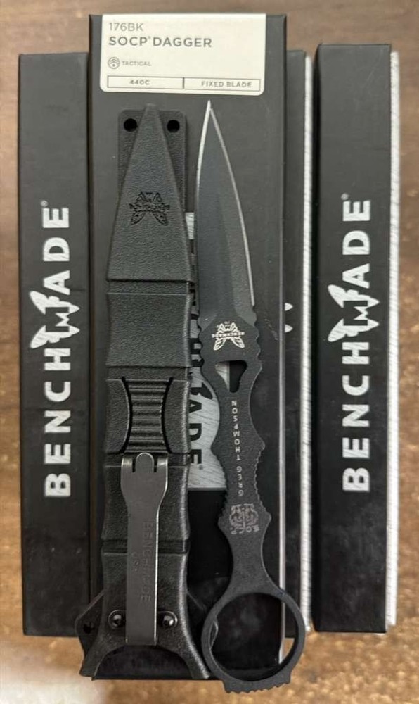 Benchmade 176BK SOCP Dagger Black Sheath Fixed Blade Knife with free shipping