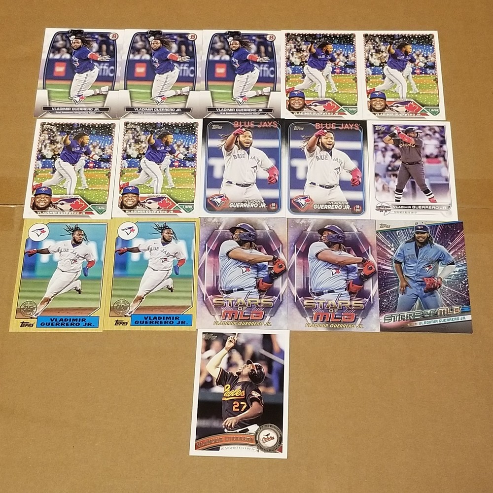 Vladimir Guerrero Jr MLB Base & Insert Cards Lot Of 16 Toronto Blue Jays Topps