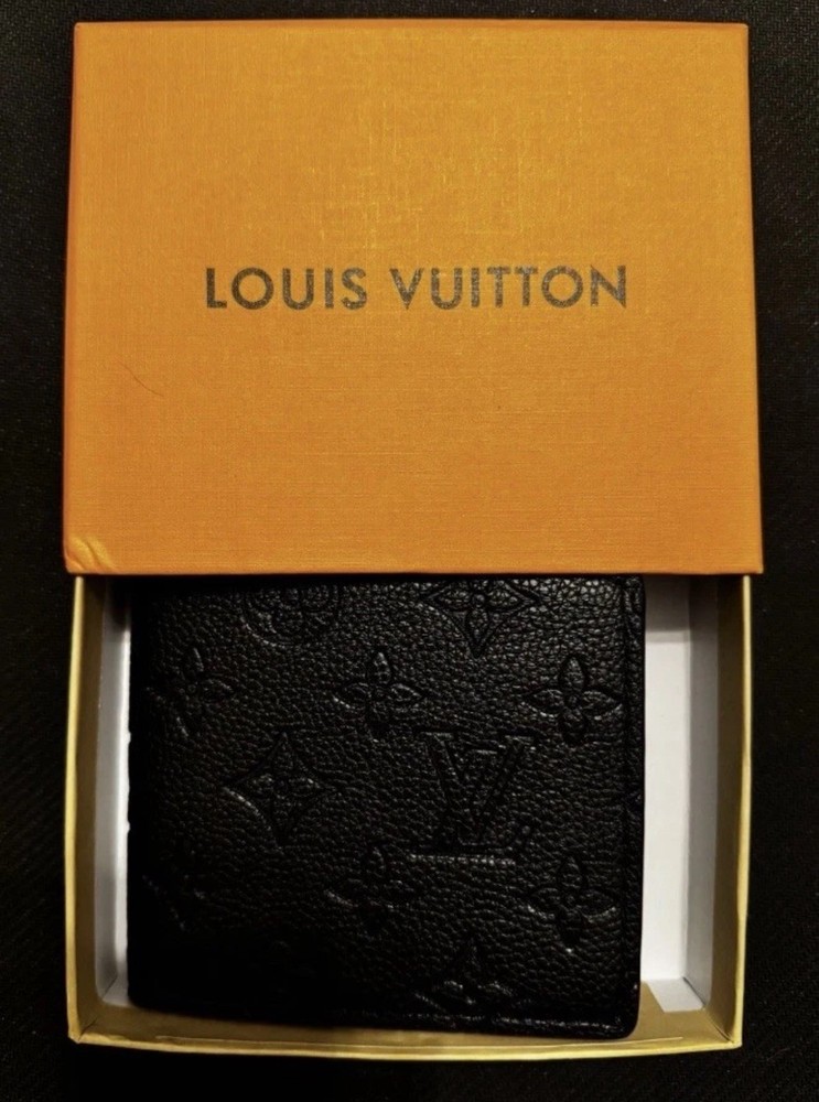 Louis Vuitton Eclipse LV Monogram Black Leather Bifold Men Wallet With Box