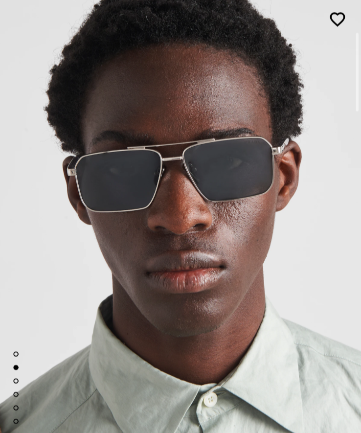 Prada Men’s Silver Sunglasses with Dark Gray Lens SPRA57 E1BC FE175 C 061