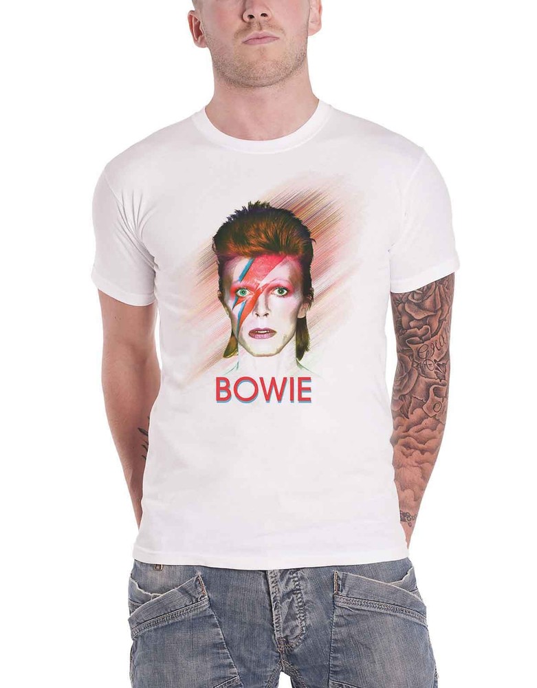 David Bowie World Tour Back Print Official Men's White T-Shirt New