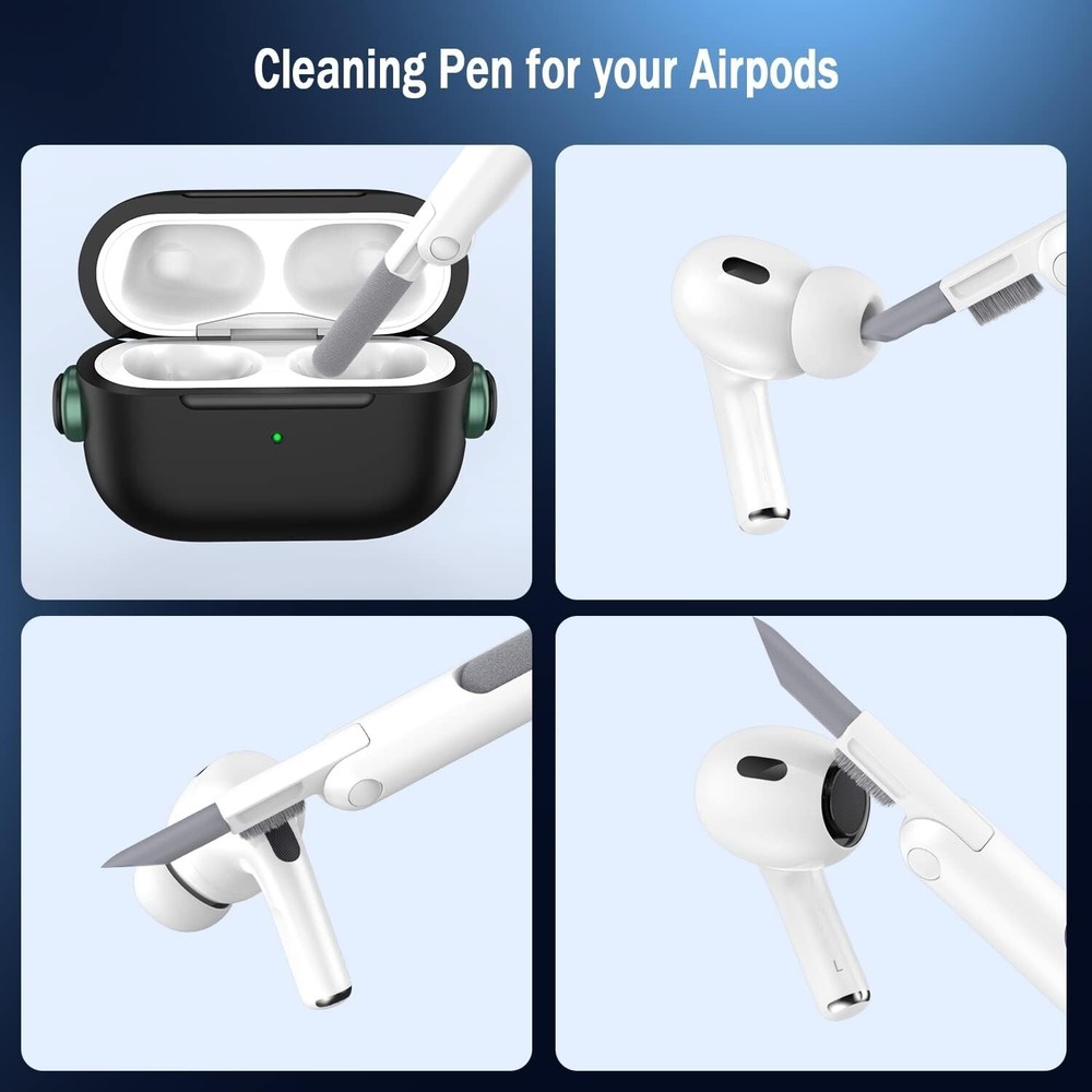 For Airpods Pro Case Cover with Cleaner Kit,Soft Silicone Protective Case for Ap