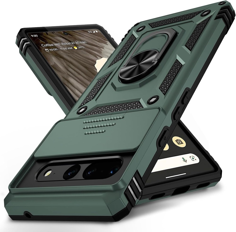 For Google Pixel 7 Pro 5G Case With Military Grade Cover & Ring Holder Kickstand