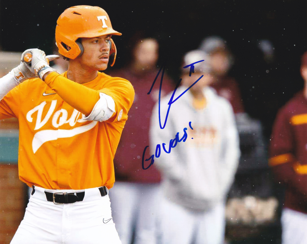 Trey Lipscomb Signed 2022 Tennessee Vols 8x10 Photo Nationals MLB Debut 3/30/24!
