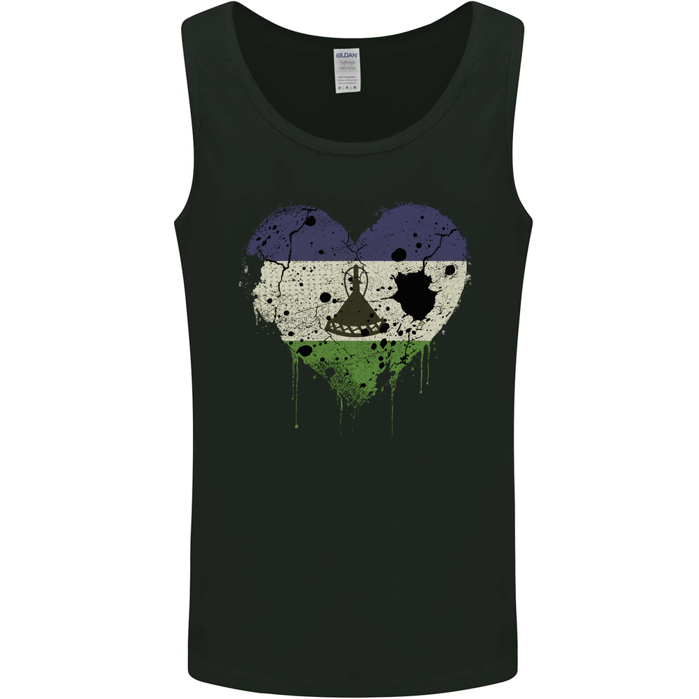 Love Lesotho Flag Basotho Day Football Mens Vest Tank Top