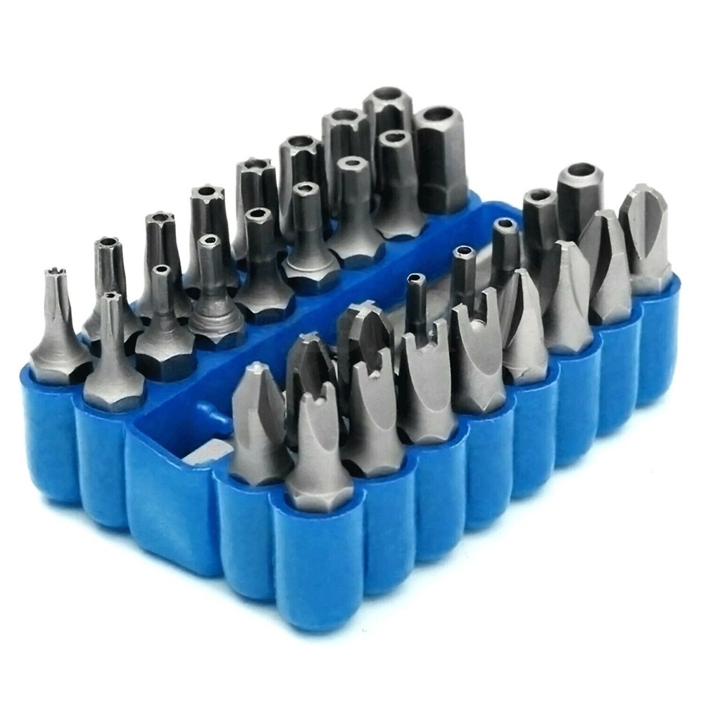33-Piece Torx Bit Set with Tamper-Proof Security Star Hex Tri-Wing Screwdriver Bits