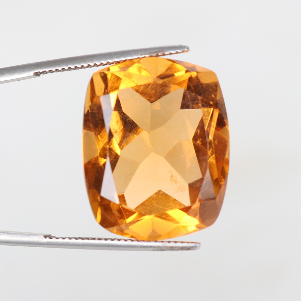 32.36 Ct Lab-Created Cushion Cut Yellow Citrine Loose Gemstone for Jewelry Making