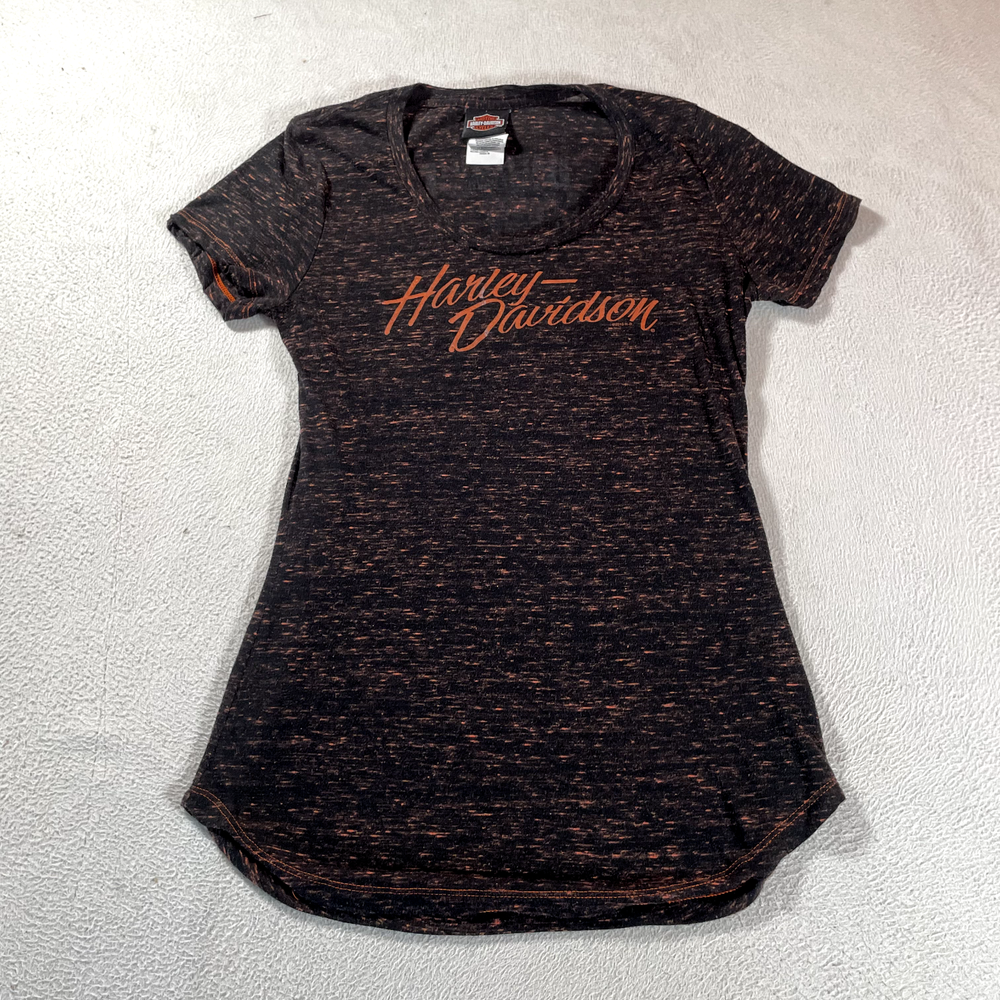 Harley Davidson Shirt Womens Medium Black Bike Motorcycle Gettysburg Tee Ladies