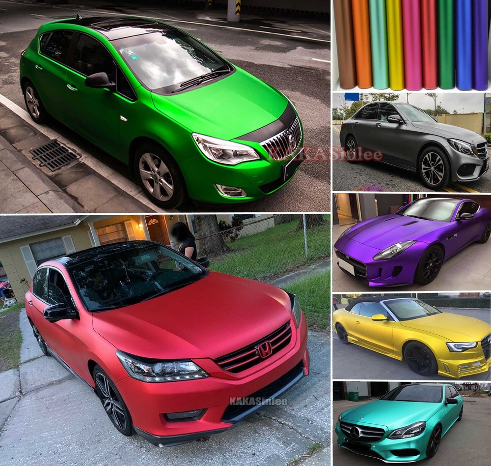 Full Car Wrap / Metal Satin Matte Steel Chrome Vinyl Decal Sticker Flexible - US