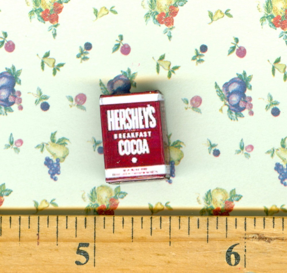 Miniature Unsweetened Cocoa Powder Box for Dollhouse
