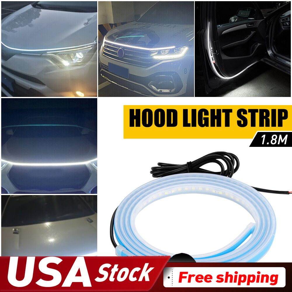 LED Hood Light Engine Strip Cover Daytime Fit Running Light For Most Models 12V