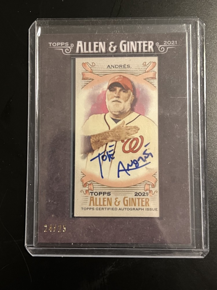 Jose Andres 2021 Topps Allen and Ginter Framed Mini Auto SSP /25 #FMA-JAN Chef
