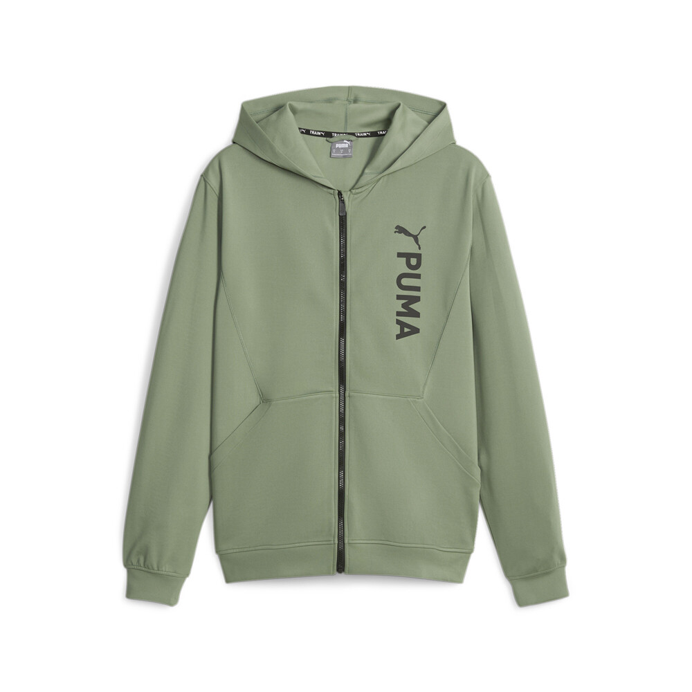 Puma Fit Double Knit Green Mens Full Zip Hoodie Casual Outerwear 52388544