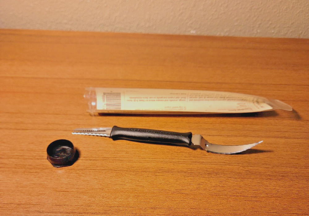 Pampered Chef Grapefruit Knife 1265 Two Sided Instructions in Tube Retired