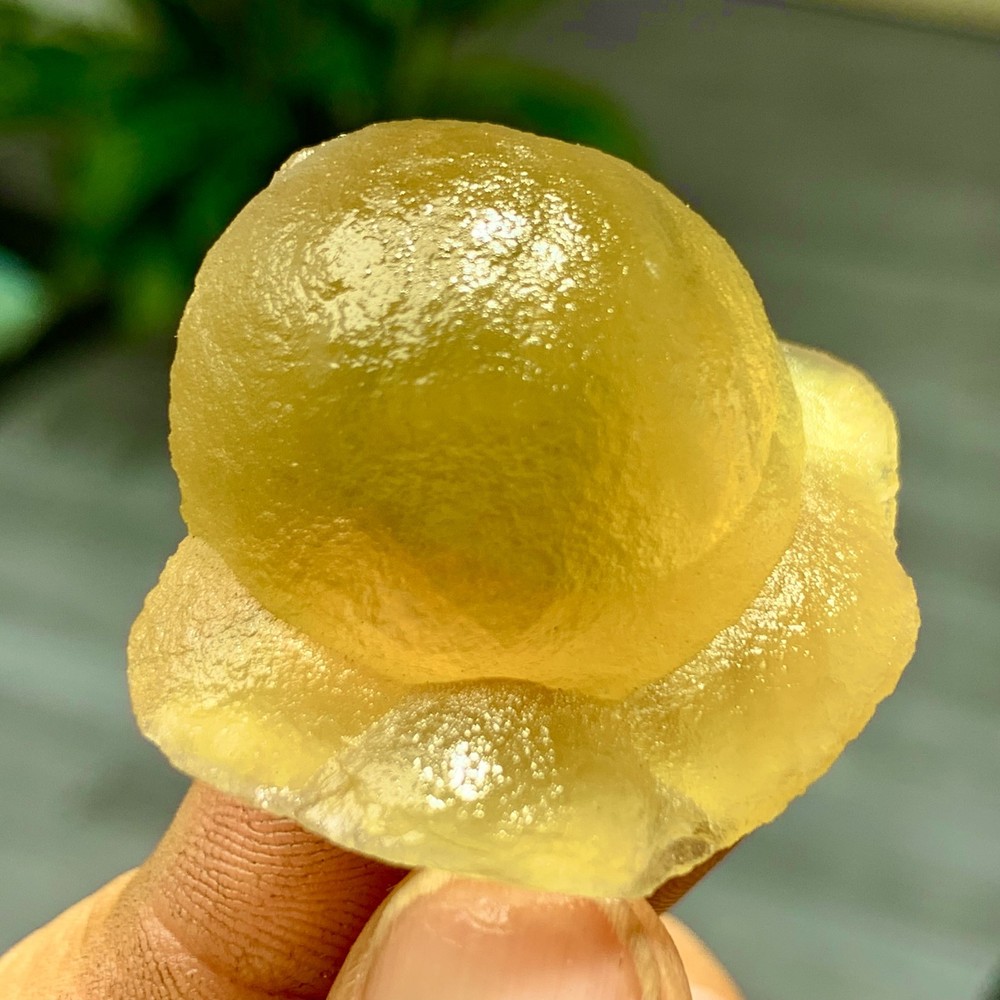 26G Natural transparent yellow spherical Fluorite Mineral Crystal sampleChina