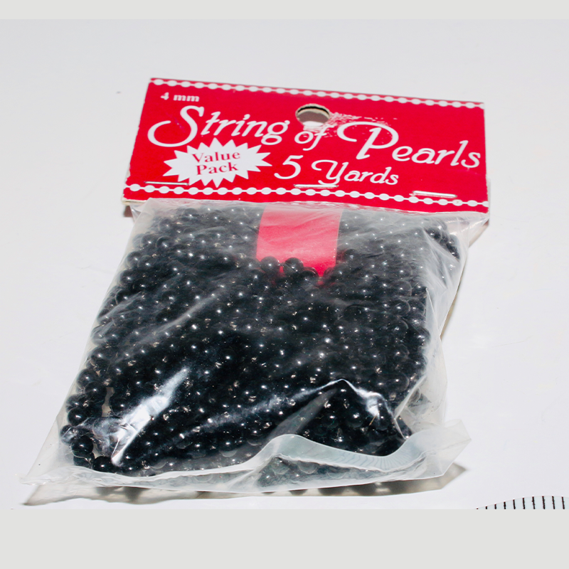 Westwater 4mm Black String of Pearls Beads 5 Yards