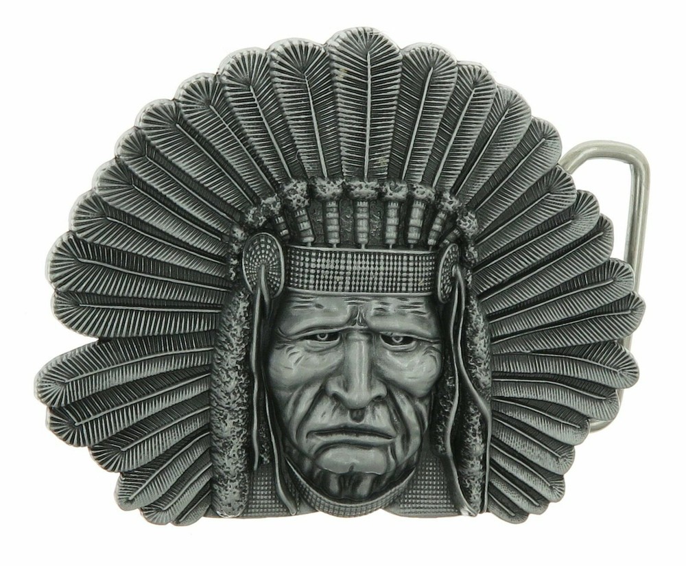 Indian Chief Head Western Indian  Metal Fashion Belt Buckle