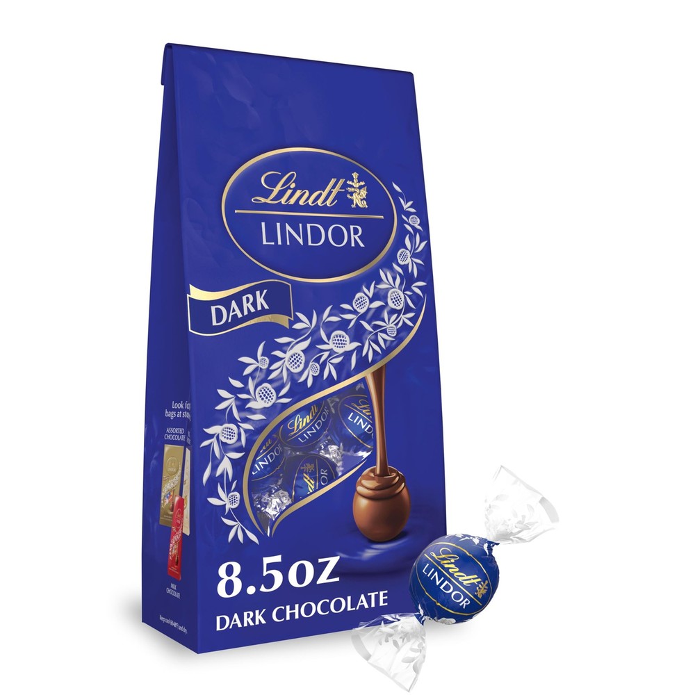 Lindt LINDOR Dark Chocolate Candy 8.5 Ounce (Pack of 1) - Dark, Brown