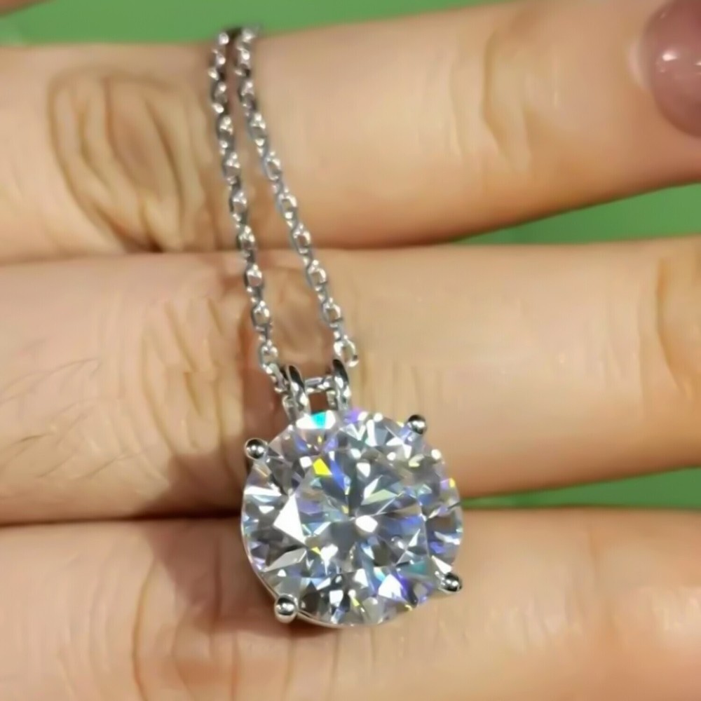 2.50 Ct Round Cut White Diamond Solitaire Pendant in 925 Silver Certified Gift