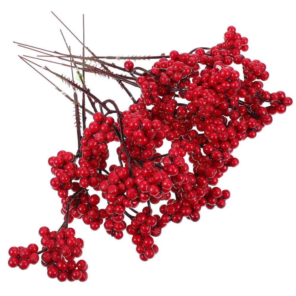 10 PCS DIY Berry Branch Ornament Christmas Pick Strawberries Decorations Fruits