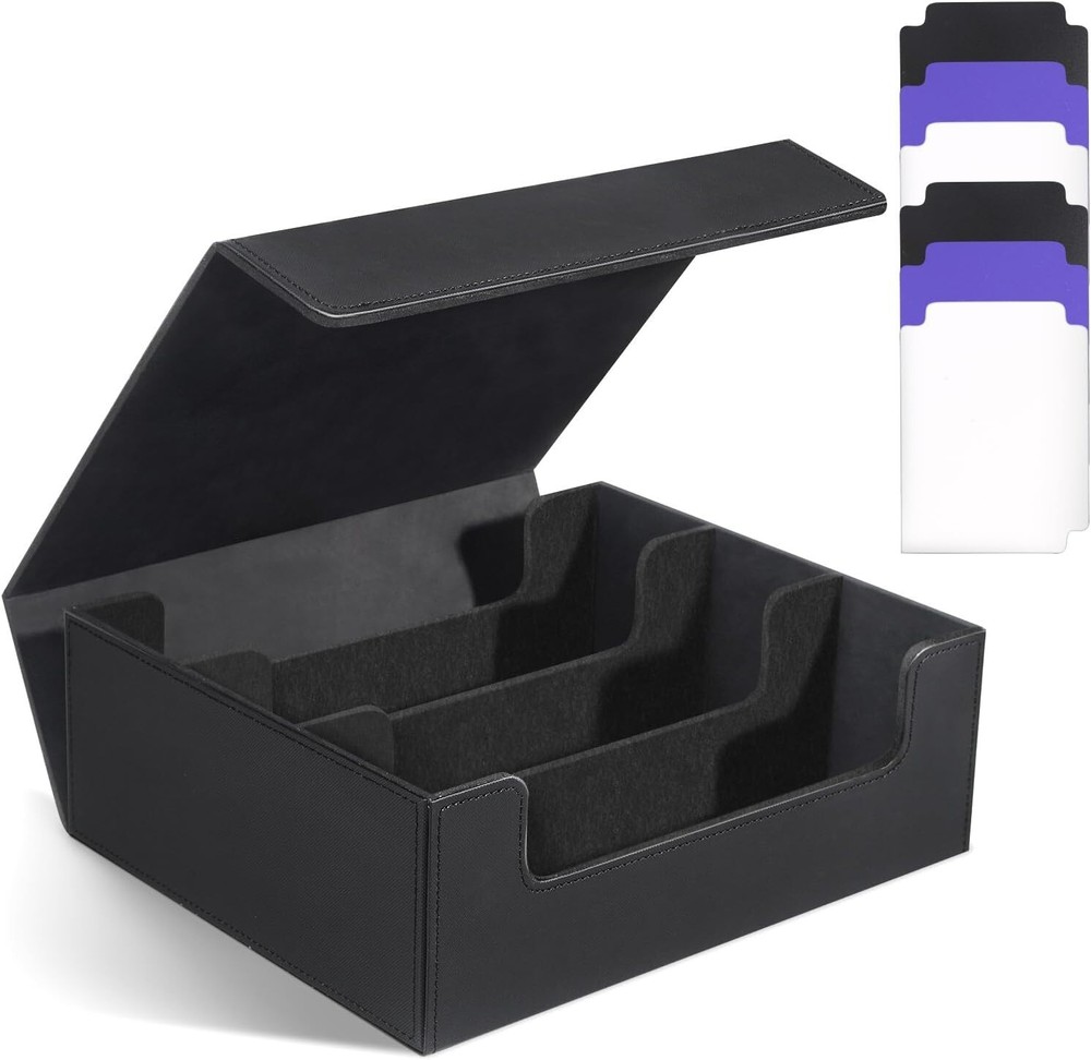 MTG Trading Card Storage Box - Holds 1800+ Cards - PU Leather Magnetic Closure