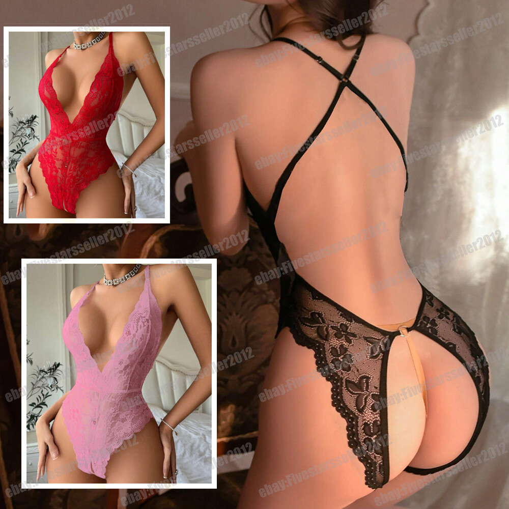 Sexy Lace Babydoll Nightwear with G-String for Women