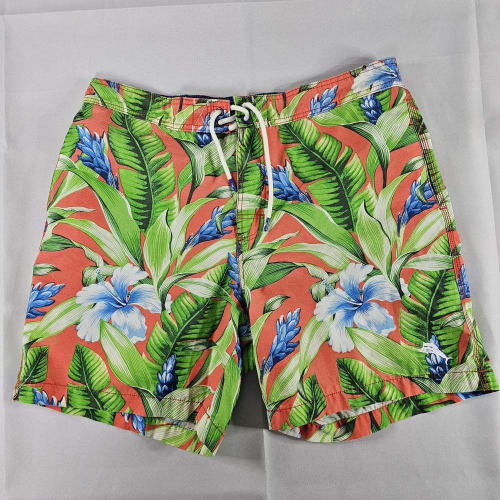 Tommy Bahama Relax Swim Trunks Mens Large Floral Hawaiian 3 Pocket Shorts READ⬇
