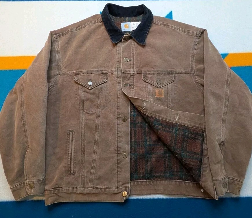 Vintage Carhartt JB1682 Blanket-Lined Chore Jacket XL Tall Union Made USA