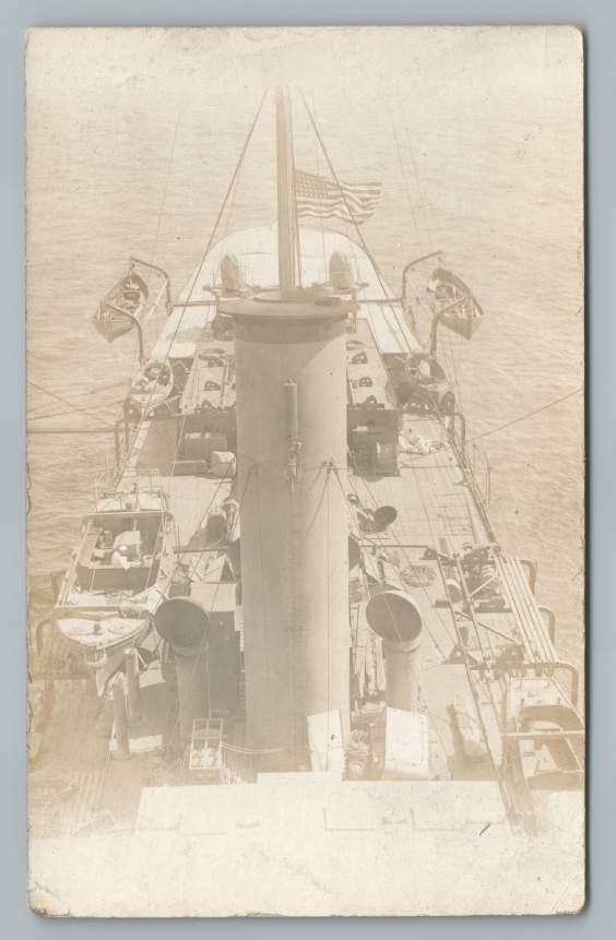 Vintage 1910s Navy Destroyer Ship Antique Real Photo Postcard