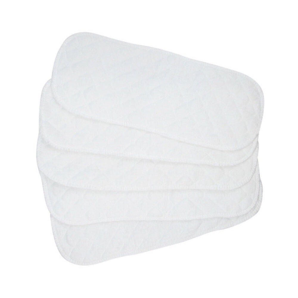 5Pcs Cotton Cloth Baby Diapers Inserts Liners 3 Layers Reusable Newborn Nappy J