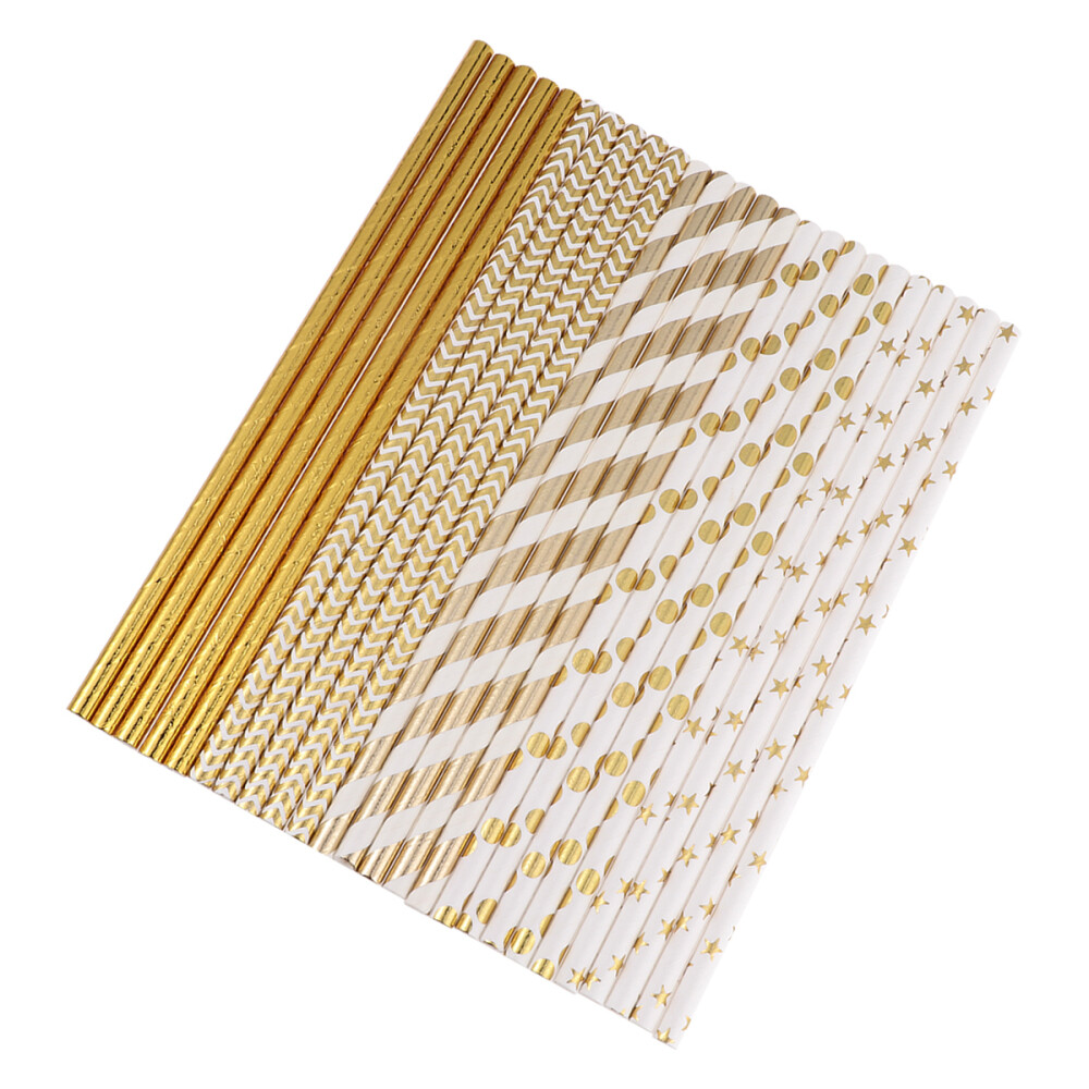 50 Pcs Biodegradable Paper Drinking Straws Cocktail Drinking Straws