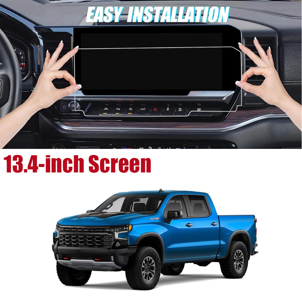 13.4-inch Tempered Glass Car Touch Screen Protector for Silverado 1500 2500 3500 Models
