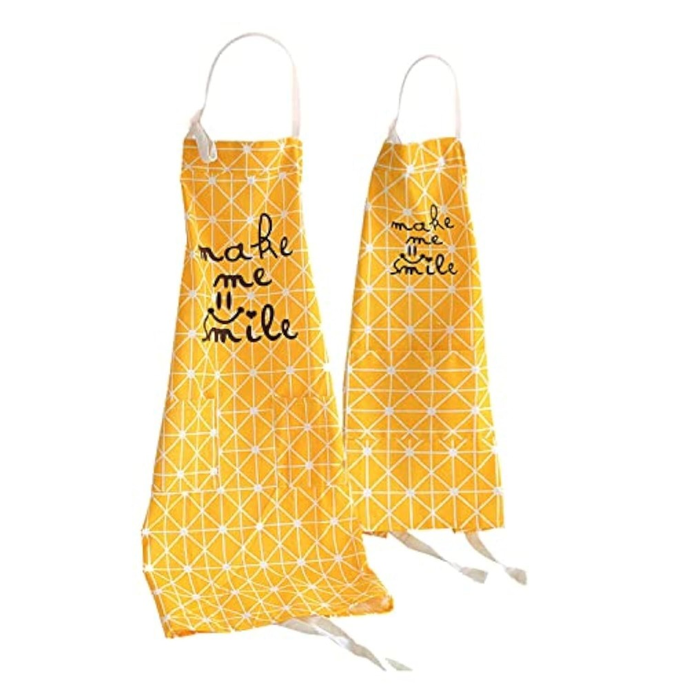 Mother Daughter Matching Aprons with Pockets Smile Sayings Cotton Blend Kitchen Apparel