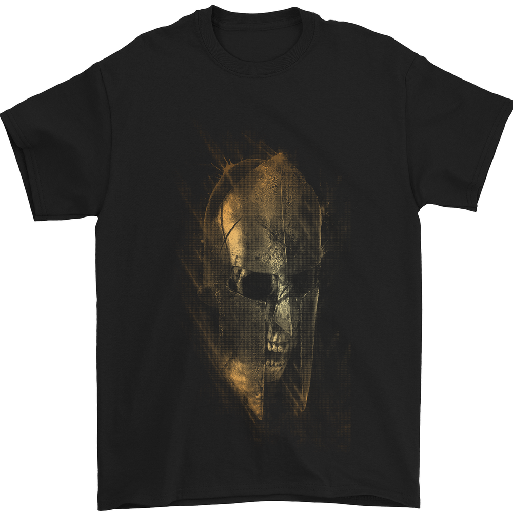 Camiseta de Entrenamiento Barbarian Skull Gimnasio Espartana para Hombre 100% Algodón