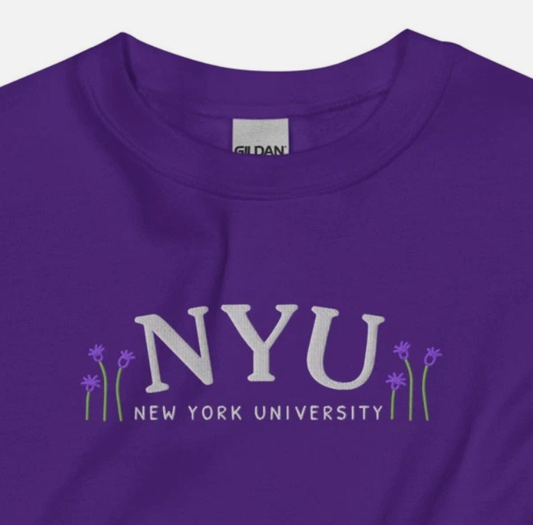 NYU - New York University Embroidered Crewneck Pullover Sweatshirt - Vintage