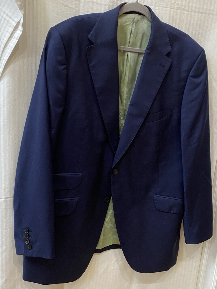 Charles Tyrwhitt Blazer Men's 48L Slim Fit Blue Surgeon's Cuffs Super 120's Wool