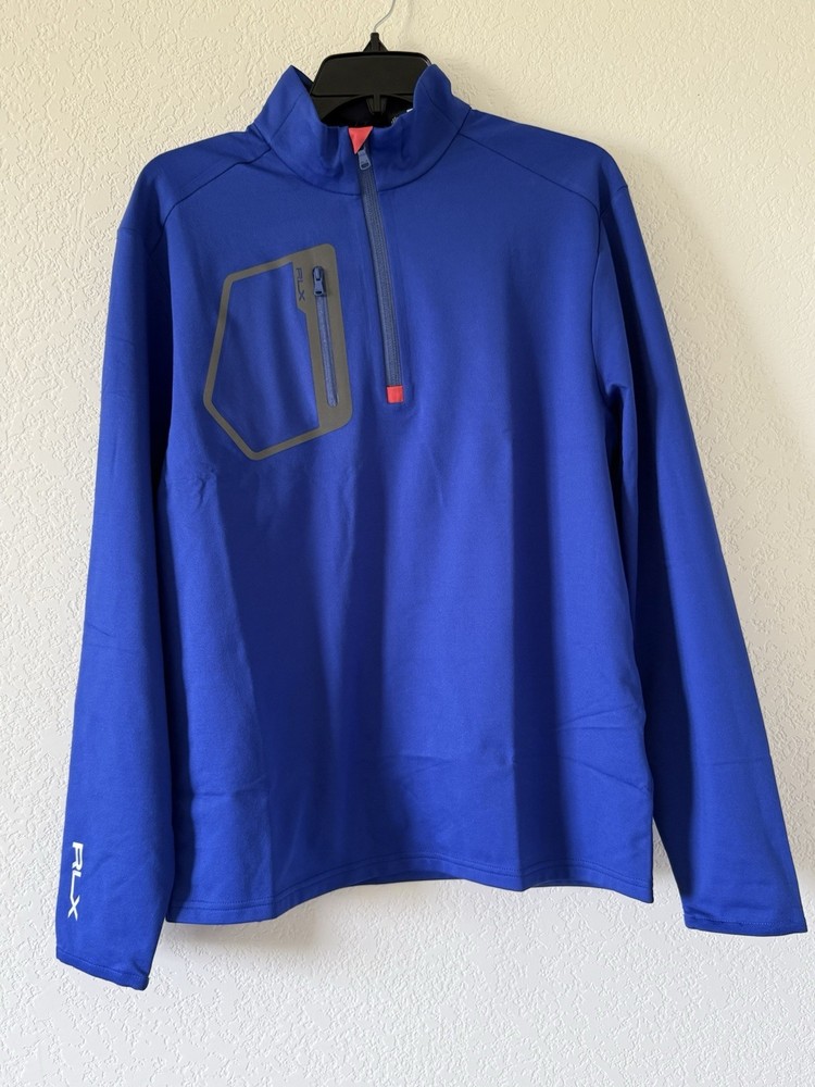 RLX Ralph Lauren Pro Fit Wicking 1/4 Zip Pullover Blue Size Medium