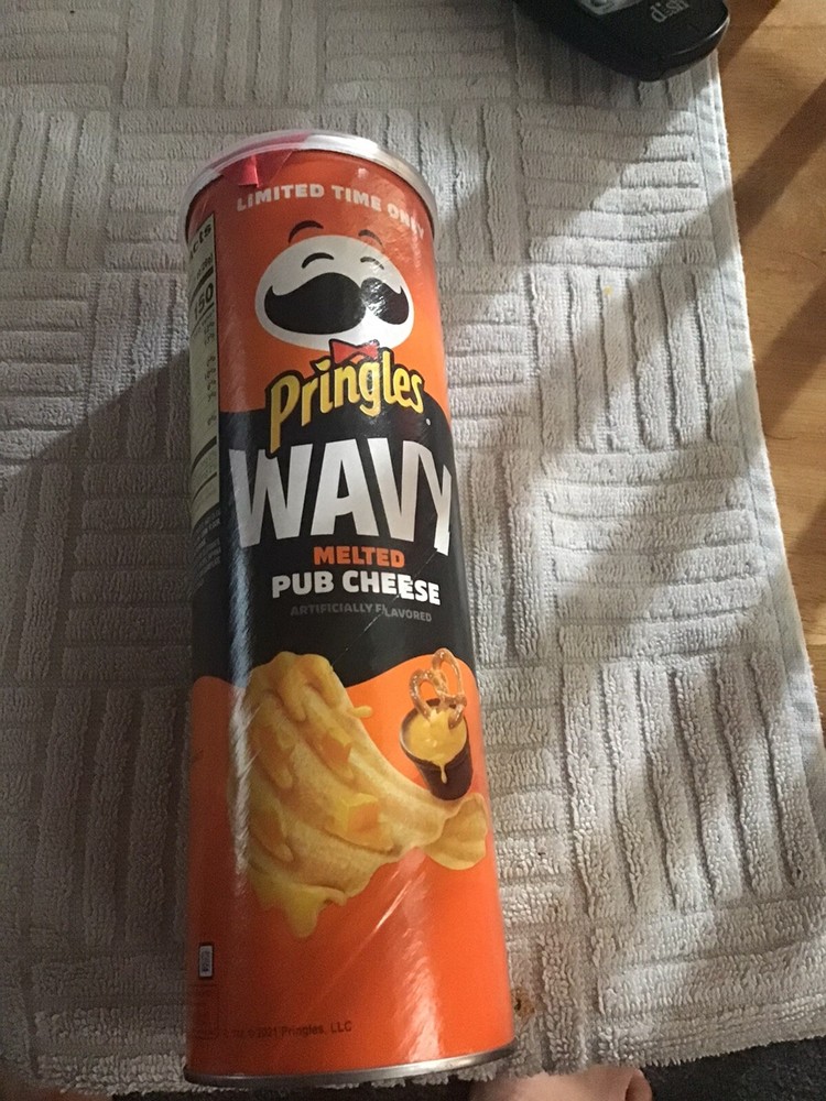 4 Cans! Pringles Wavy Melted Pub Cheese New RARE Limited Time Only-image