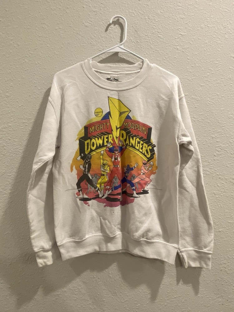 Mighty Morphin Power Rangers sweatshirt Size Small White