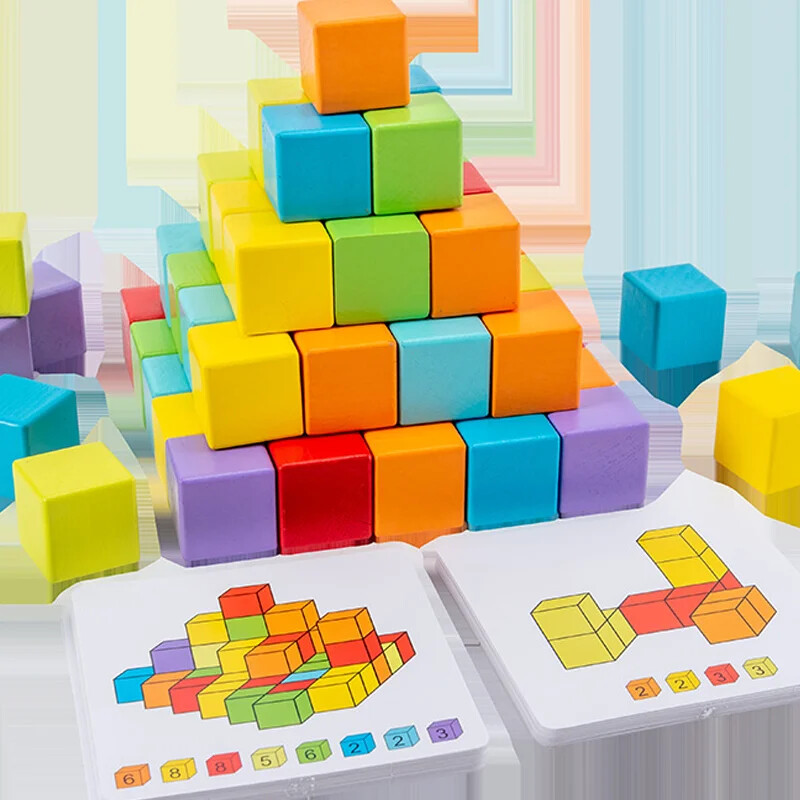 Montessori Rainbow Block Puzzle Toy for Spatial & Logical Thinking Educational