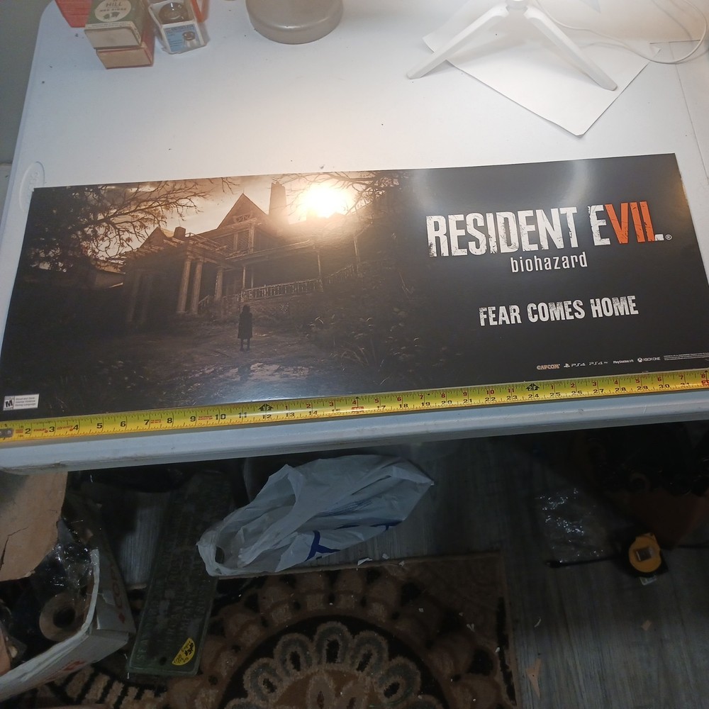 Rare Resident Evil Biohazard Video Game Store Display Sign Advertisement gamer