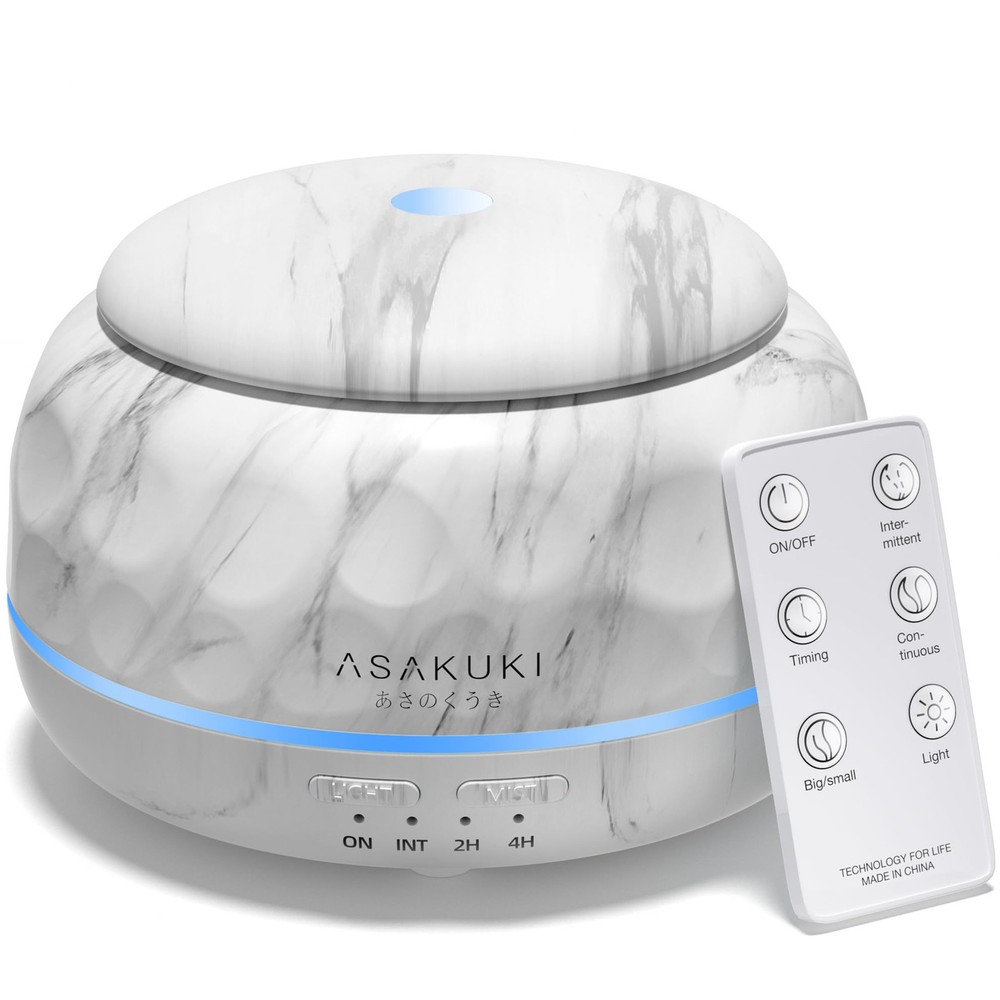 Essential Oil Diffuser, 300ML Aromatherapy Humidifier with 7-Color Light, Sma...