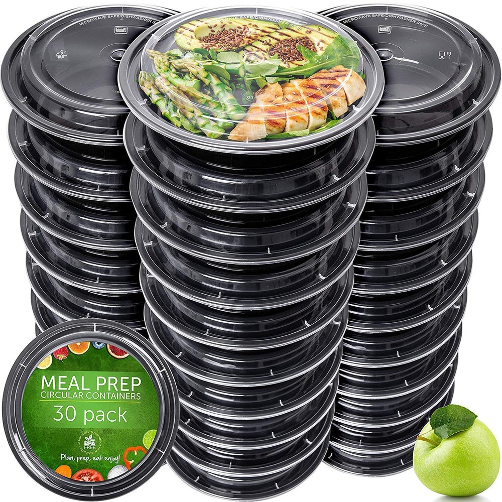 30-Pack BPA-Free 24oz Meal Prep Containers by PrepNaturals