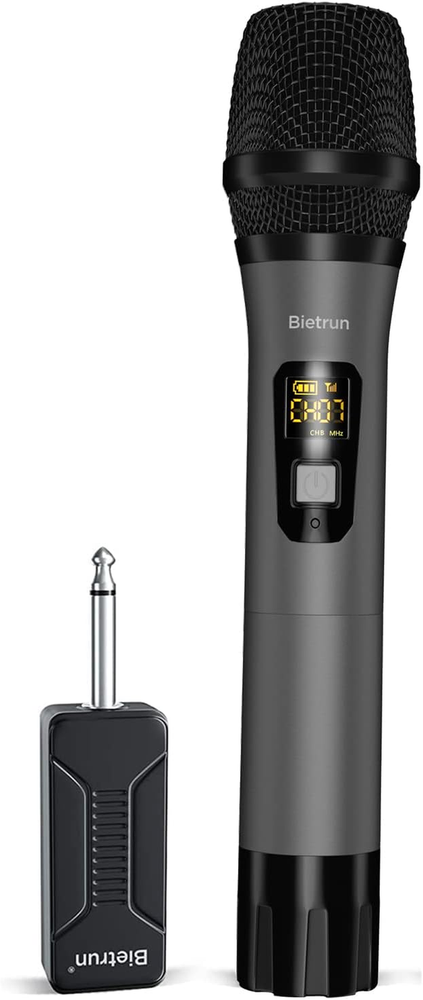Bietrun UHF Wireless Metal Dynamic Handheld Mic for Mic Input Only