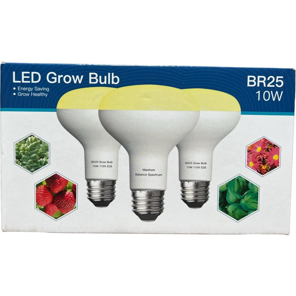 MEXHOM; LED Grow Light BR25 10W (3 Pack) Balance spectrum