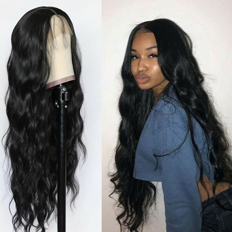 Black Body Wave Lace Front Wigs for Women Long Glueless Natural Soft Hair