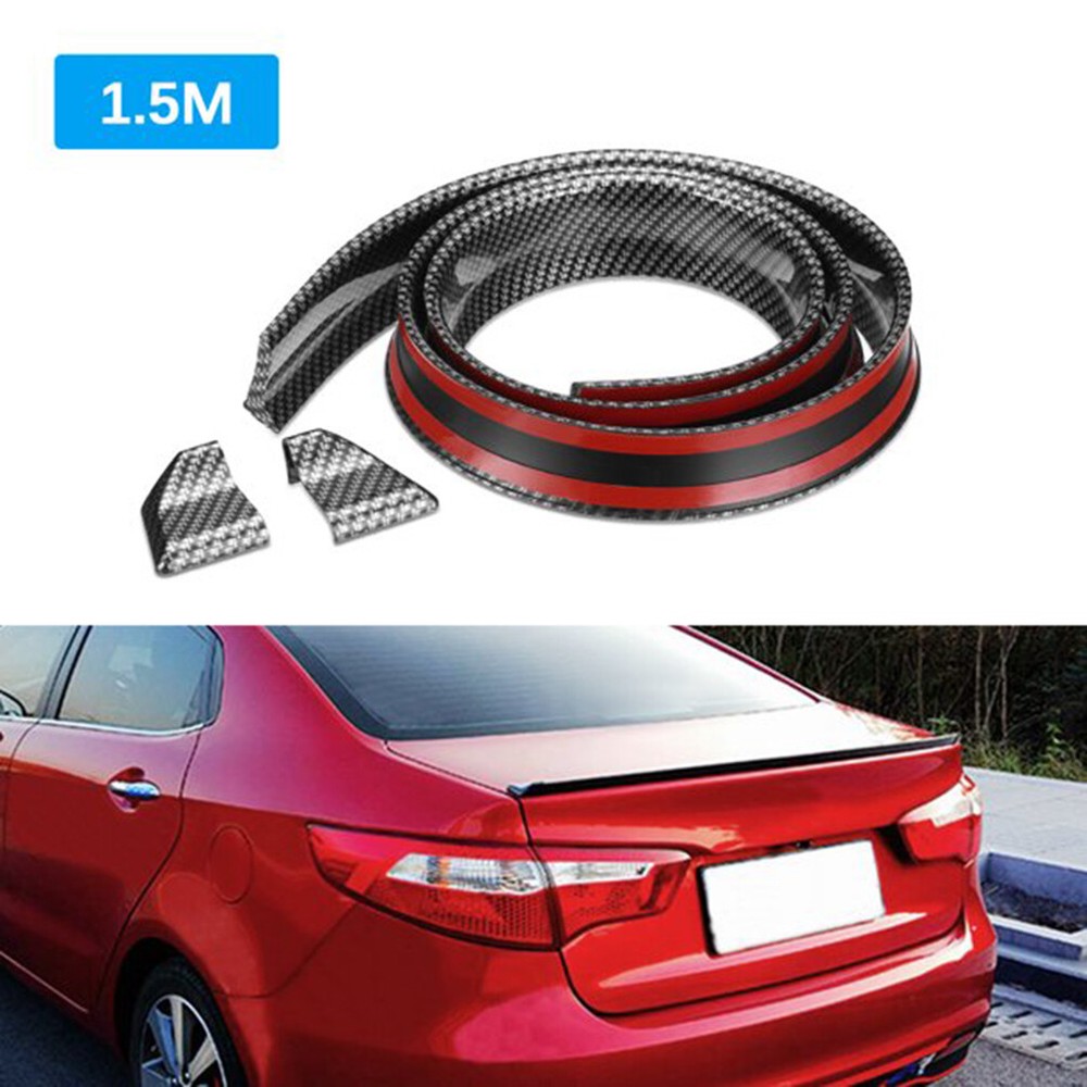 For 2013-17 Honda Accord Rubber Rear Roof Trunk Molding Lip Spoiler Carbon Fiber