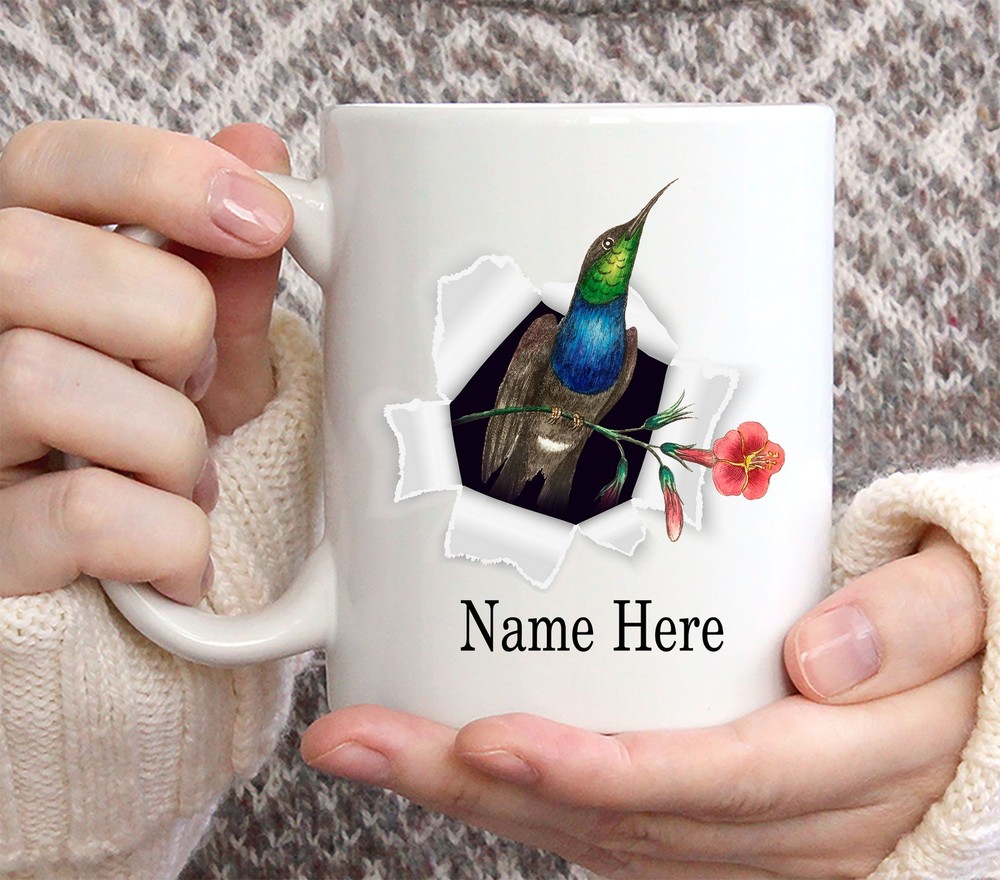 Funny Personalized Hummingbird Custom Name Coffee Mug 11oz Hummingbird Mug